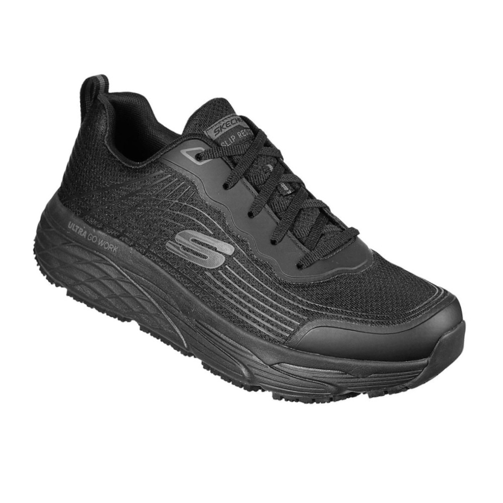 รองเท้าเซฟตี้ Skechers 200021 Work Max Cushioning Elite Slip Resistant  Work Mens  No 7 สีดำ