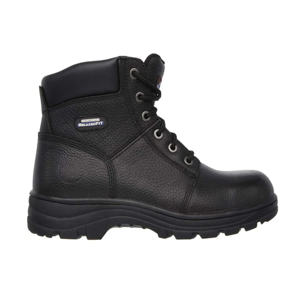 รองเท้าเซฟตี้ Skechers 77009 Work Workshire  Work Mens  No 7 5 สีดำ หัวเหล็ก Memory Foam