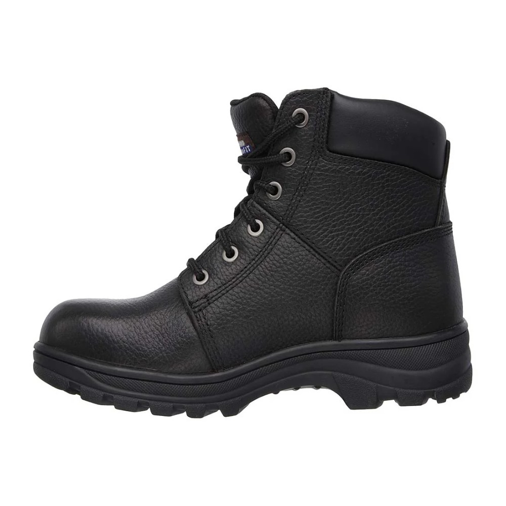 รองเท้าเซฟตี้ Skechers 77009 Work Workshire  Work Mens  No 7 5 สีดำ หัวเหล็ก Memory Foam