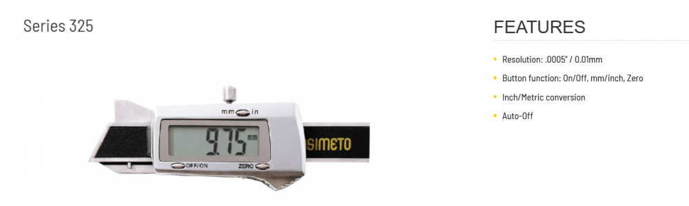 เวอร์เนียร์คาลิเปอร์ดิจิตอล ASIMETO 325 61 0 สำหรับลบมุม ช่วงระยะวัด 0 8 มม  0 0 3 นิ้ว ความละเอียด 0 01 มม  0 0005 นิ้ว
