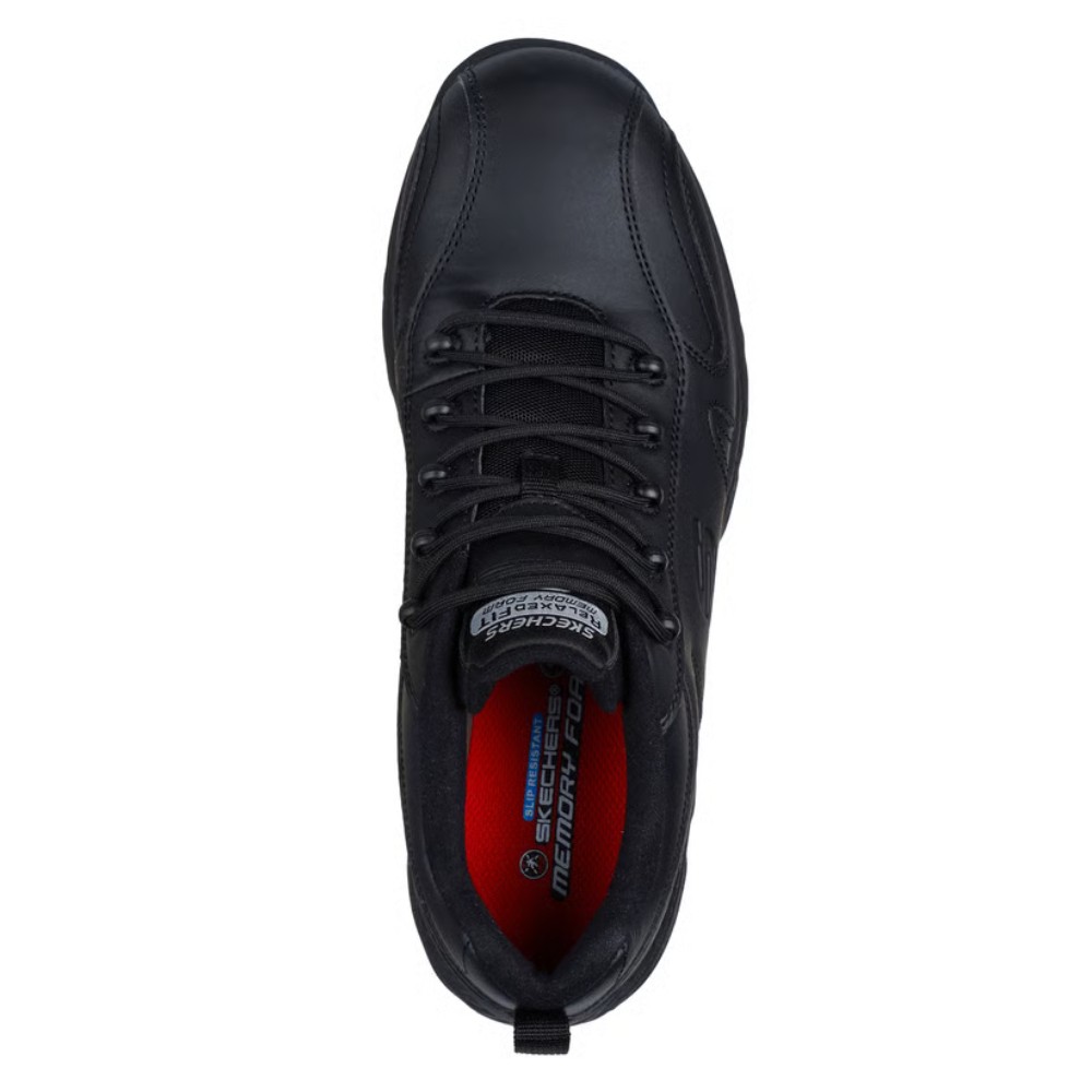 รองเท้าเซฟตี้ Skechers&nbsp;200285 Dighton Strits (Work Mens) สีดำ พื้นกันลื่น Memory Foam ป้องกันอันตรายจากไฟฟ้า