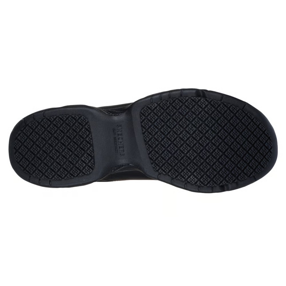 รองเท้าเซฟตี้ Skechers&nbsp;200285 Dighton Strits (Work Mens) สีดำ พื้นกันลื่น Memory Foam ป้องกันอันตรายจากไฟฟ้า