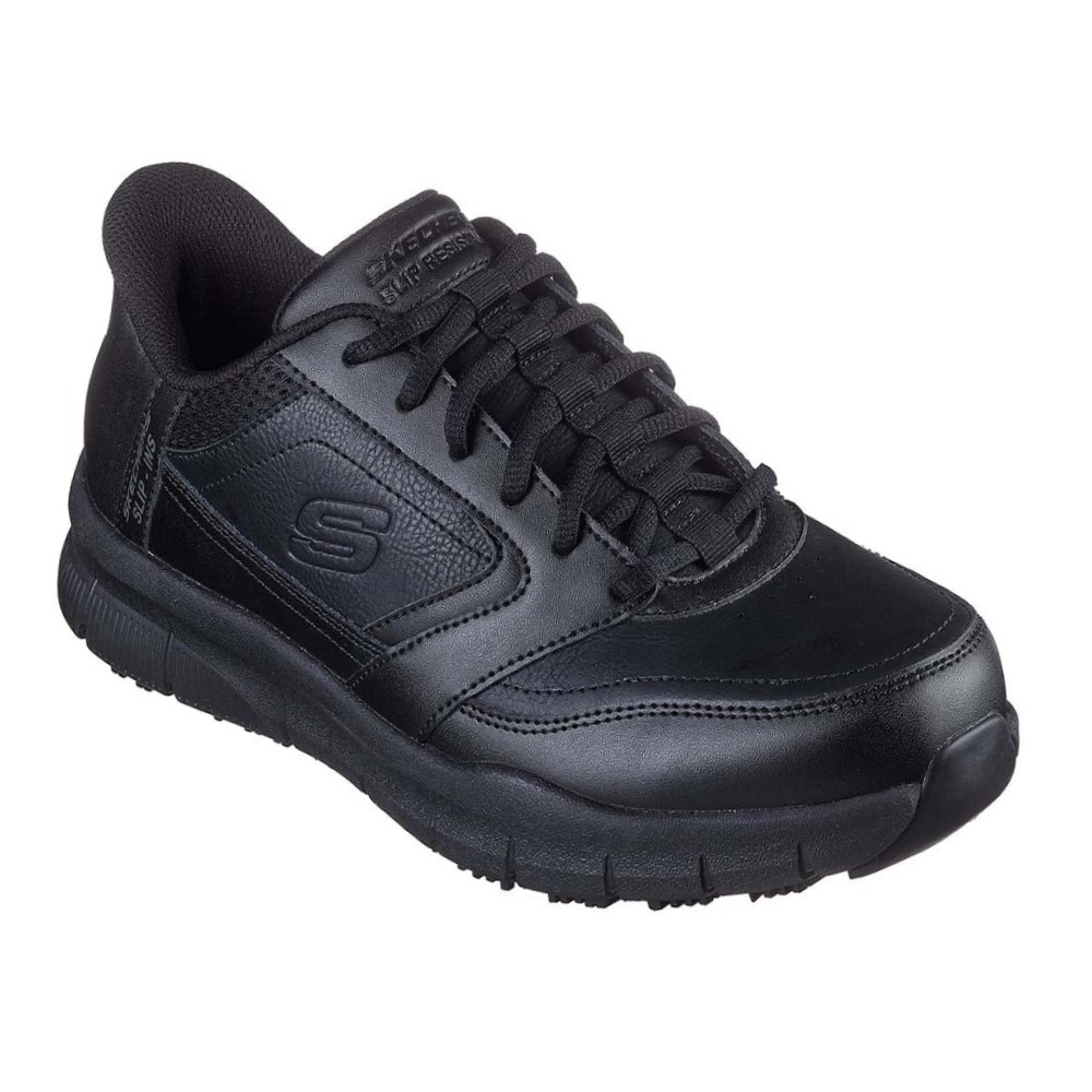 รองเท้าเซฟตี้ Skechers 200303 Work Nampa Portar  Work Mens  No 7 5 สีดำ พื้นกันลื่น Memory Foam ป้องกันอันตรายจากไฟฟ้า