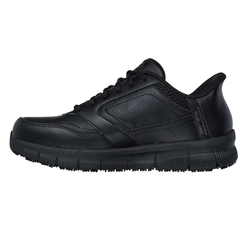 รองเท้าเซฟตี้ Skechers 200303 Work Nampa Portar  Work Mens  No 7 5 สีดำ พื้นกันลื่น Memory Foam ป้องกันอันตรายจากไฟฟ้า