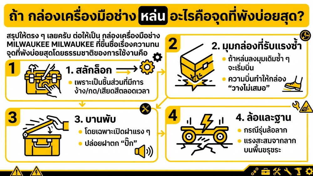 รีวิว กล่องเครื่องมือช่าง MILWAUKEE ทนตก ทนกระแทกแค่ไหน
