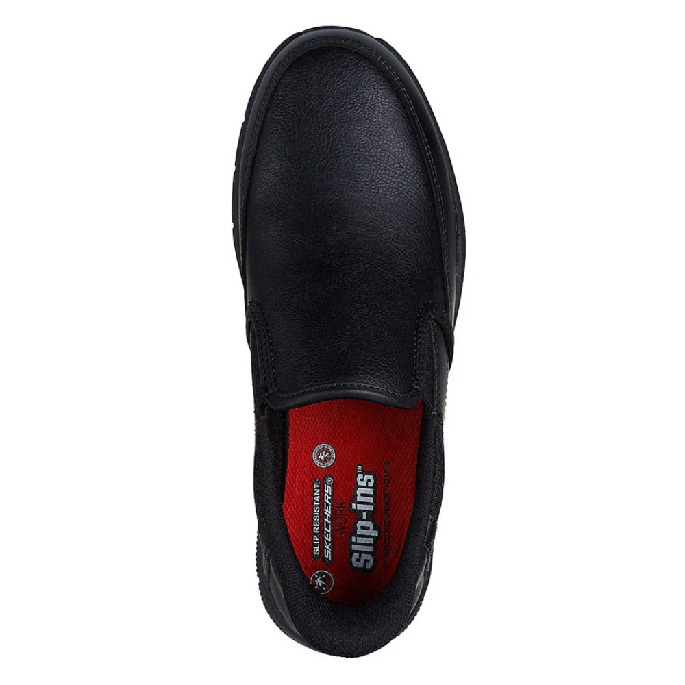รองเท้าเซฟตี้ Skechers&nbsp;200304 Work Nampa Broxtin (Work Mens) สีดำ พื้นกันลื่น Memory Foam ป้องกันอันตรายจากไฟฟ้า