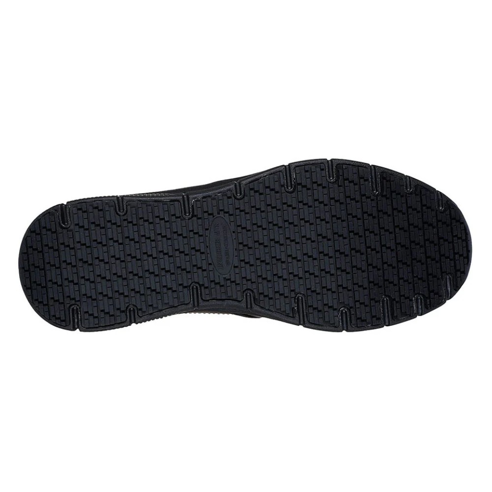 รองเท้าเซฟตี้ Skechers&nbsp;200304 Work Nampa Broxtin (Work Mens) สีดำ พื้นกันลื่น Memory Foam ป้องกันอันตรายจากไฟฟ้า