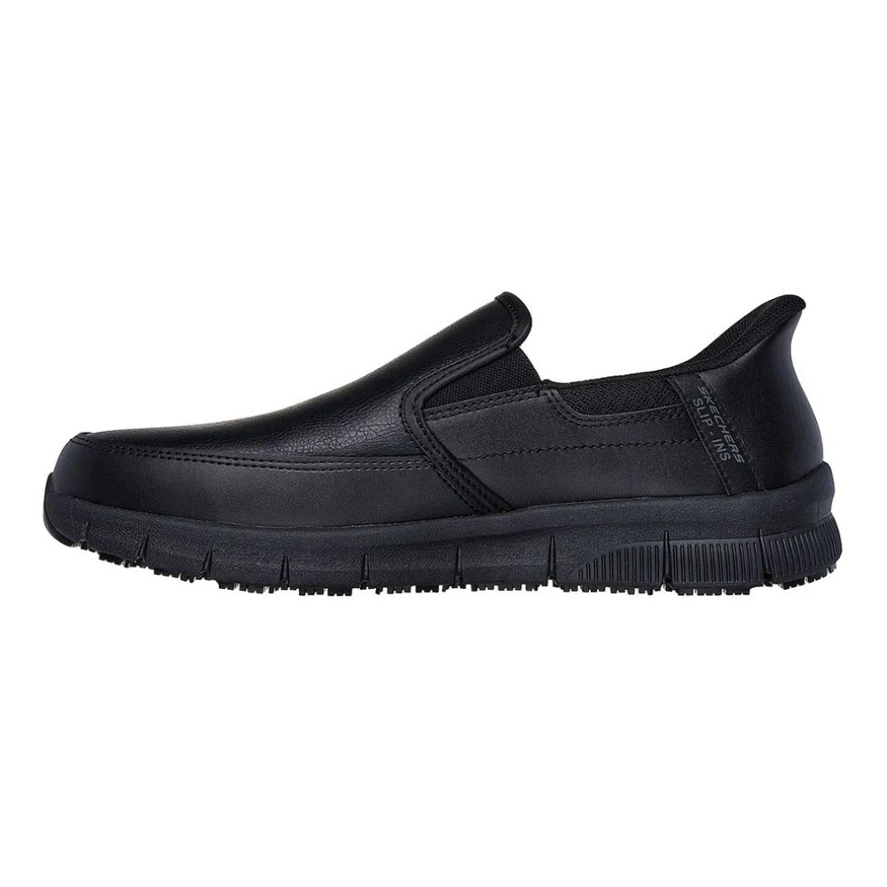 รองเท้าเซฟตี้ Skechers&nbsp;200304 Work Nampa Broxtin (Work Mens) สีดำ พื้นกันลื่น Memory Foam ป้องกันอันตรายจากไฟฟ้า