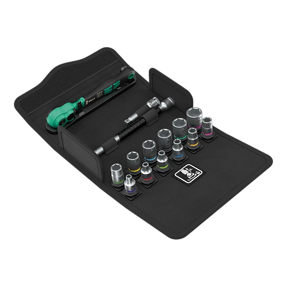 ชุดด้ามฟรี Wera 8100 SA 13 Zyklop Comfort ratchet set ขนาด 1/4 นิ้ว 05004022001 (28 ชิ้น)
