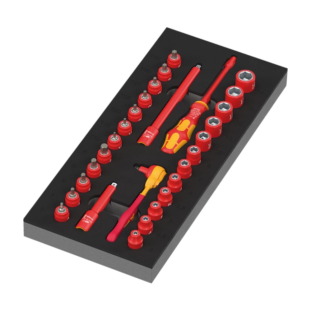 ชุดไขควง Wera 9727 Foam insert 8007 A VDE Zyklop set 1 05150117001  30 ชิ้น 