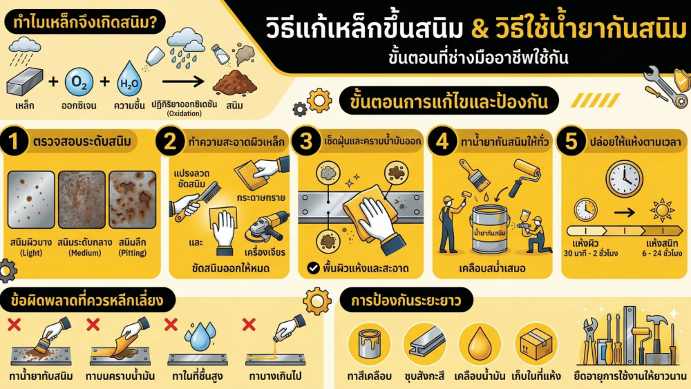 เหล็กขึ้นสนิมแล้วแก้ยังไง วิธีใช้ น้ำยากันสนิม ให้ได้ผลจริง พร้อมขั้นตอนที่ช่างใช้กัน เหล็กขึ้นสนิมแล้วแก้ยังไง วิธีใช้ น้ำยากันสนิม ให้ได้ผลจริง พร้อมขั้นตอนที่ช่างใช้กัน