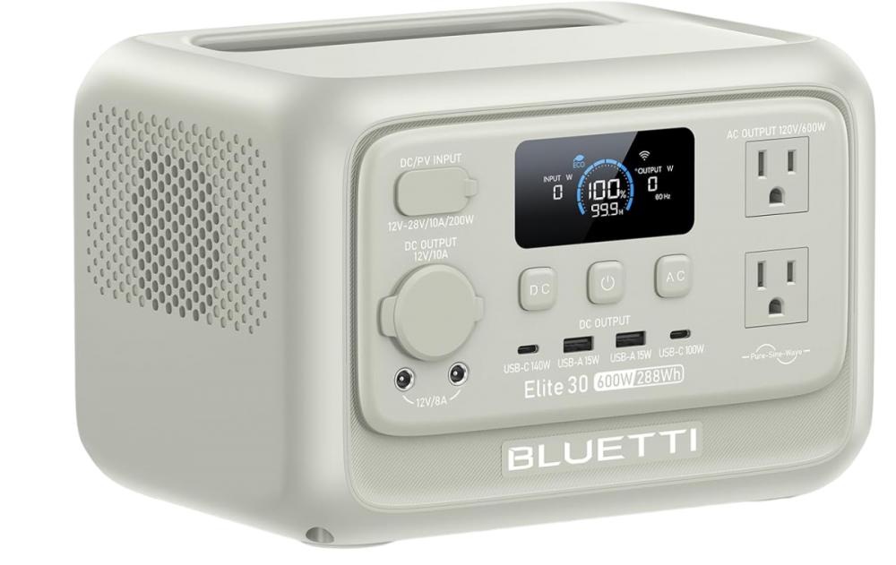 เครื่องปั่นไฟ พาวเวอร์บ๊อก BLUETTI Elite 30 V2 Portable Power Station  Light Sand Grey  600W  288Wh