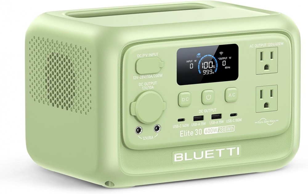 เครื่องปั่นไฟ พาวเวอร์บ๊อก BLUETTI Elite 30 V2 Portable Power Station  Mint Green  600W  288Wh