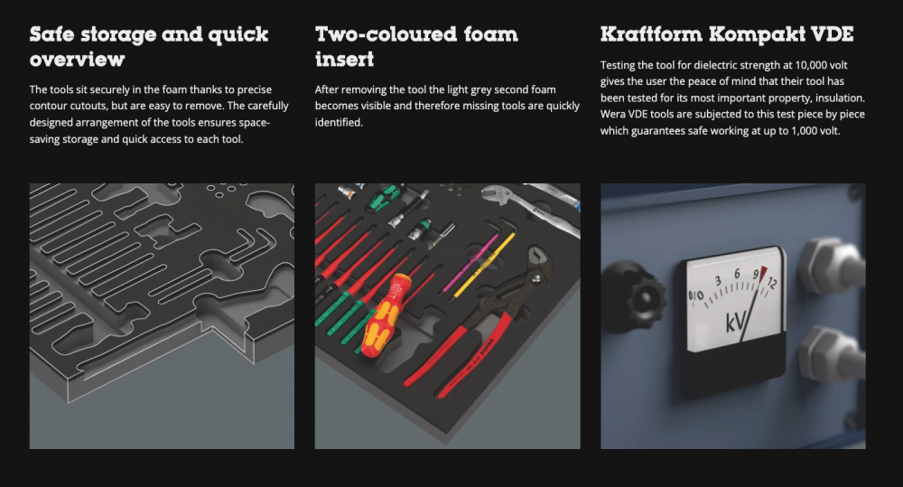 ชุดเครื่องมือ Wera 9753 Foam insert Kraftform Kompakt maintenance set 1 05150153001  45 ชิ้น 
