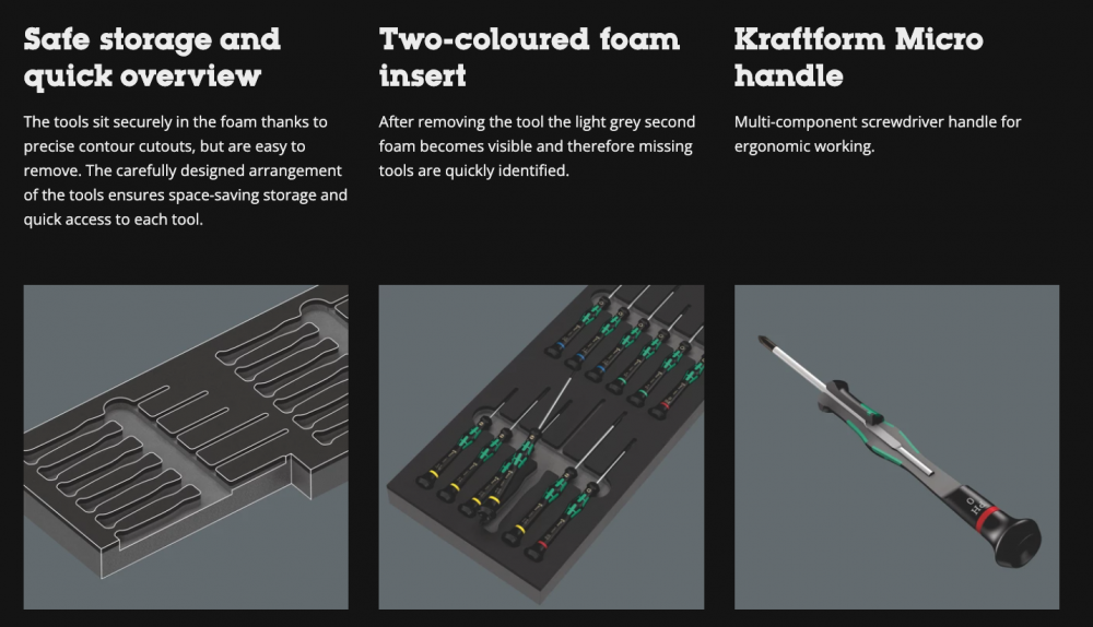 ชุดไขควงเล็ก Wera 9716 Foam insert Kraftform Micro screwdriver set 2 05150107001  13 ชิ้น 
