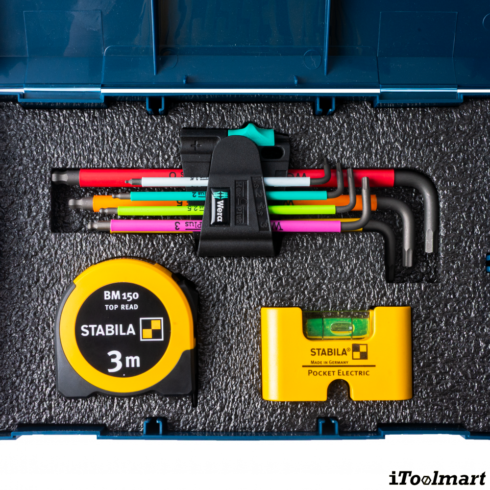 ชุดเครื่องมือวัด&nbsp;ITOOLMART COMBO&nbsp;Precision Measuring   Fastening Set  STABILA x WERA พร้อมกล่อง BOSCH L BOXX Mini   4 ชิ้น 