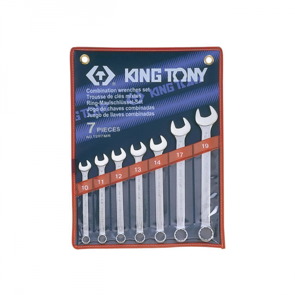 ประแจแหวนข้าง ปากตาย KINGTONY 1207MR ขนาด 10 19 mm   7ตัว ชุด 
