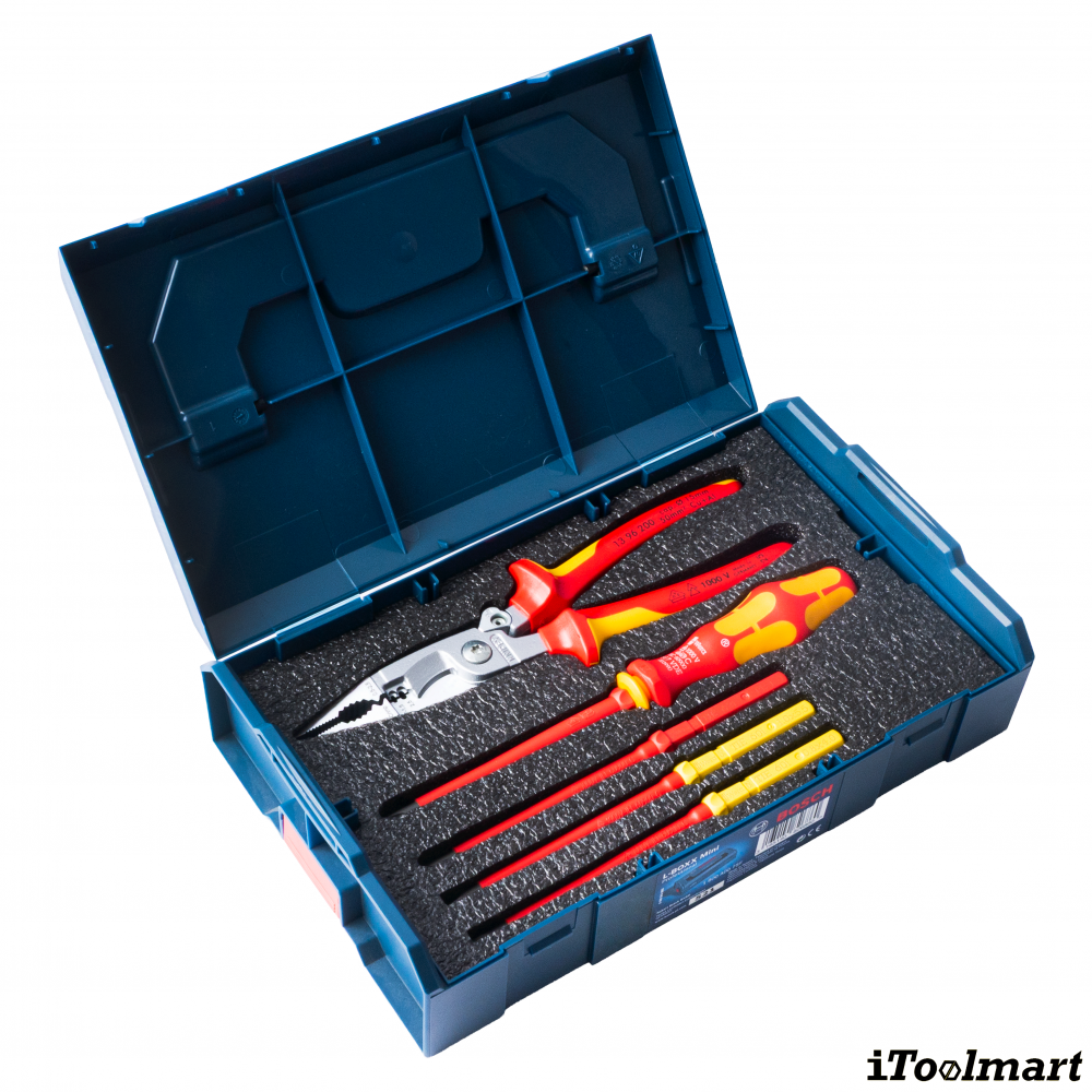 ชุดเครื่องมือช่างไฟฟ้า&nbsp;ITOOLMART COMBO&nbsp;VDE Electrical Set  KNIPEX x WERA พร้อมกล่อง BOSCH L BOXX Mini   7 ชิ้น 