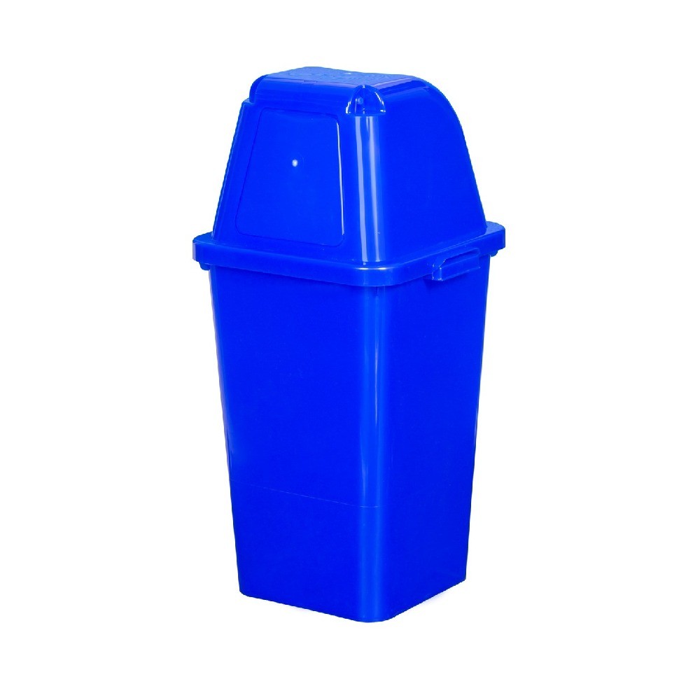 ถังขยะพลาสติก PP ฝาเปิดปิด JBJ H050200027 รุ่น O01002 สีน้ำเงิน ขนาด 40 ลิตร