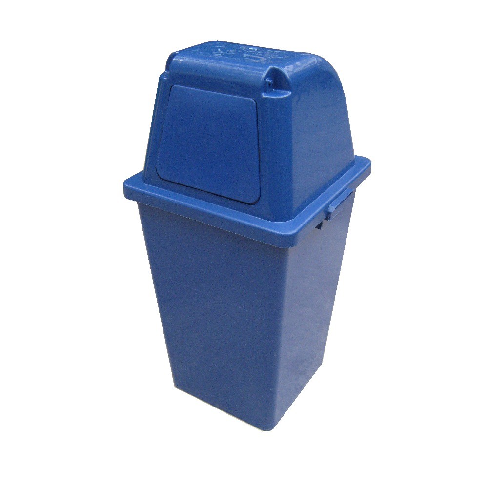 ถังขยะพลาสติก PP ฝาเปิดปิด JBJ H050200032 รุ่น O01003 สีน้ำเงิน ขนาด 60 ลิตร