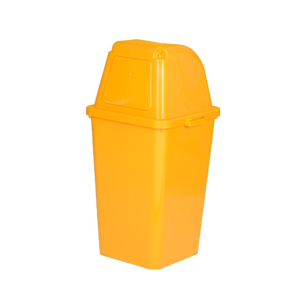 ถังขยะพลาสติก PP ฝาเปิดปิด JBJ H050200034 รุ่น O01003 สีเหลือง ขนาด 60 ลิตร