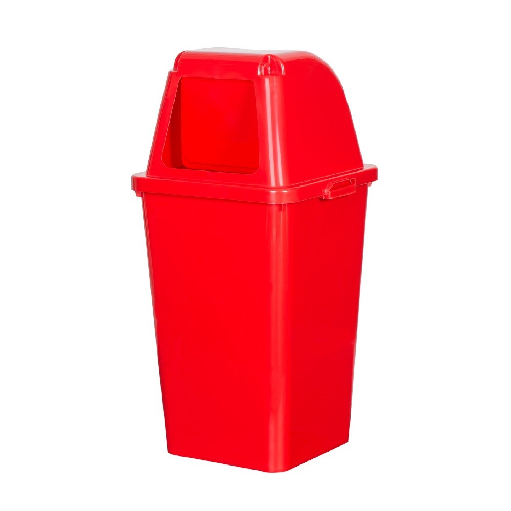 ถังขยะพลาสติก PP ฝาเปิดปิด JBJ H050200026 รุ่น O01002 สีแดง ขนาด 40 ลิตร