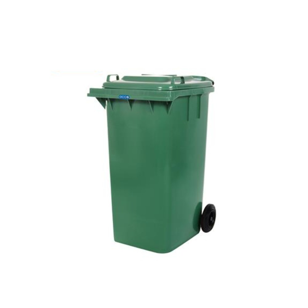 ถังขยะติดล้อ ฝาเรียบ JBJ H050100073 รุ่น MGB120L สีเขียว ขนาด 120 ลิตร