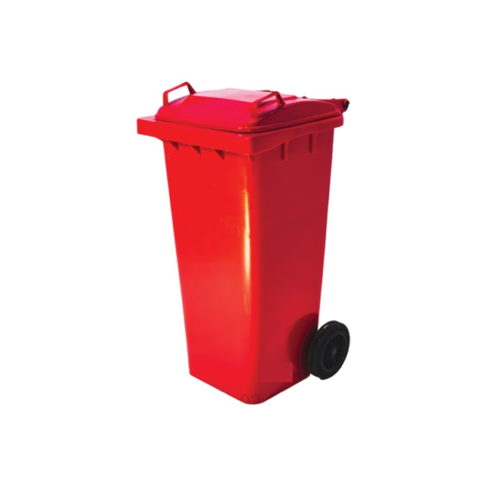 ถังขยะติดล้อ ฝาเรียบ JBJ H050100079 รุ่น MGB120L สีแดง ขนาด 120 ลิตร