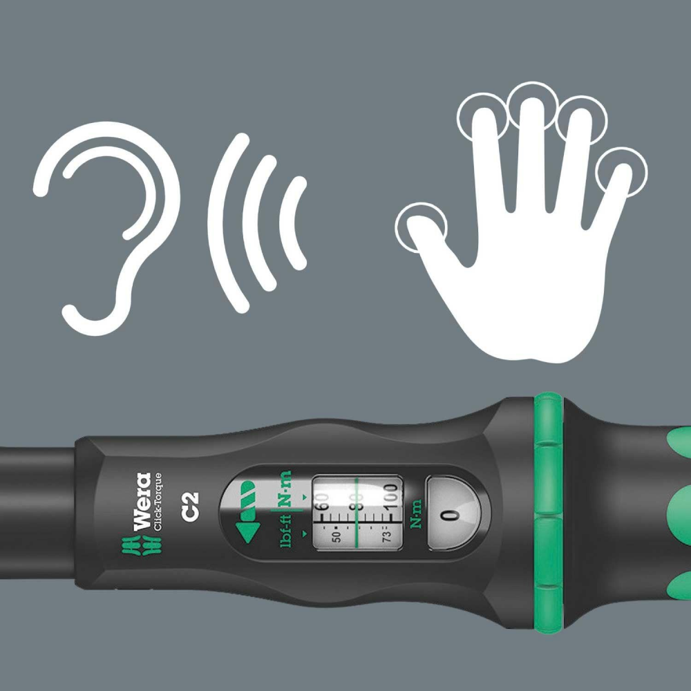 ประแจปอนด์ Wera Click Torque C 2 torque wrench Drive  20 100 Nm 05075621001