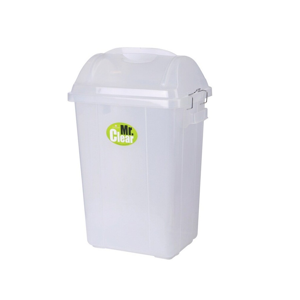 ถังขยะฝาแกว่งทรงเหลี่ยม Nam Ngai Hong H050200016 รุ่น 561DC สีขาวขุ่น ขนาด 30 ลิตร