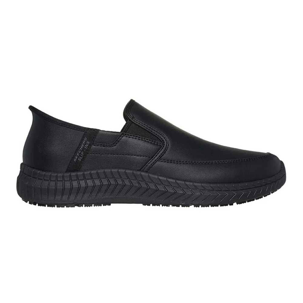 รองเท้าเซฟตี้ Skechers 200249 Work Russom (Work Mens) สีดำ พื้นกันลื่น ระบายความร้อนด้วยอากาศ Memory Foam ป้องกันอันตรายจากไฟฟ้า