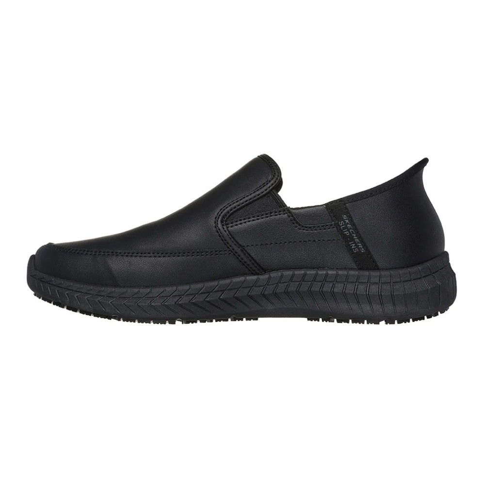 รองเท้าเซฟตี้ Skechers 200249 Work Russom (Work Mens) สีดำ พื้นกันลื่น ระบายความร้อนด้วยอากาศ Memory Foam ป้องกันอันตรายจากไฟฟ้า