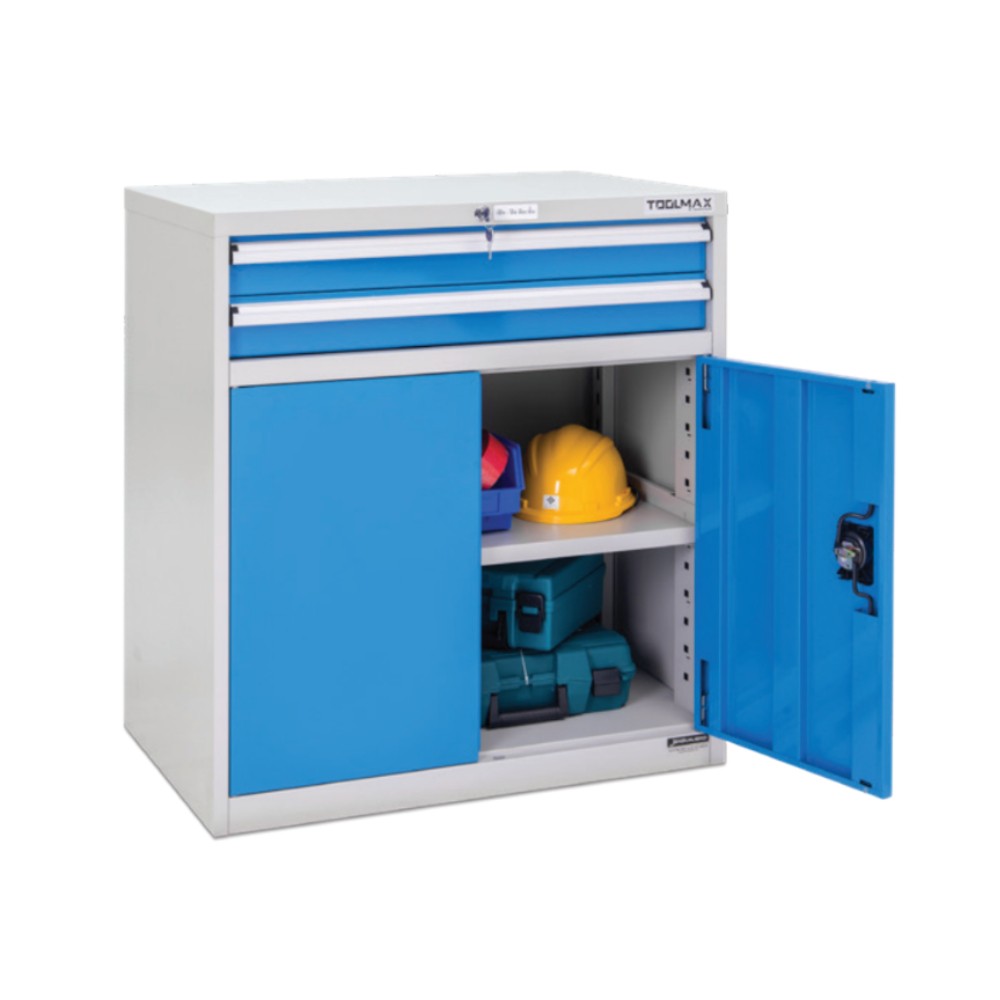 ตู้เครื่องมือช่าง 2 ลิ้นชัก TOOLMAX WC 8858NP พร้อมตู้บานเปิด 2 ชั้น แบบตั้งพื้น