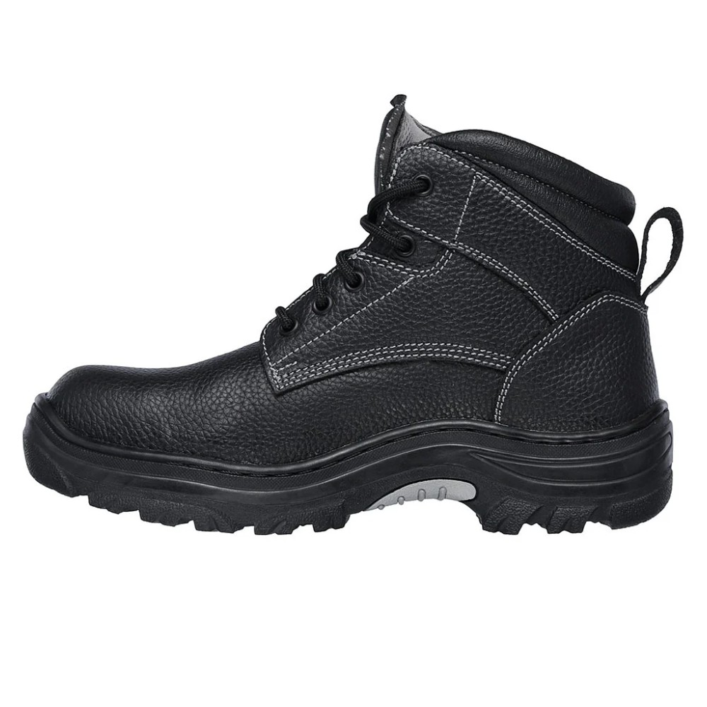 รองเท้าเซฟตี้ Skechers 77143 Work Burgin Tarlac (Work Mens) สีดำ พื้นกันลื่น ระบายความร้อนด้วยอากาศ Memory Foam ป้องกันอันตรายจากไฟฟ้า