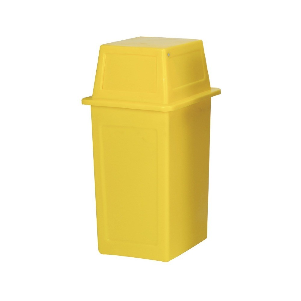 ถังขยะพลาสติก LLDPE JBJ H050200058 ฝาเปิดปิด รุ่น DBS09S สีเหลือง ขนาด 90 ลิตร