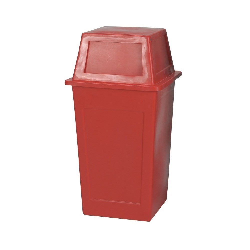 ถังขยะพลาสติก LLDPE JBJ H050200063 ฝาเปิดปิด รุ่น DBS12S สีแดง ขนาด 120 ลิตร