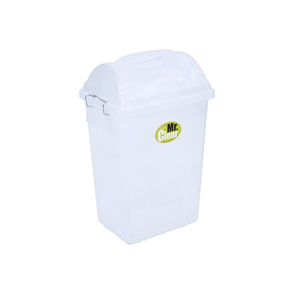 ถังขยะฝาแกว่ง NAM NGAI HONG H050200184 ทรงเหลี่ยม รุ่น 562DC สีใส ขนาด 50 ลิตร