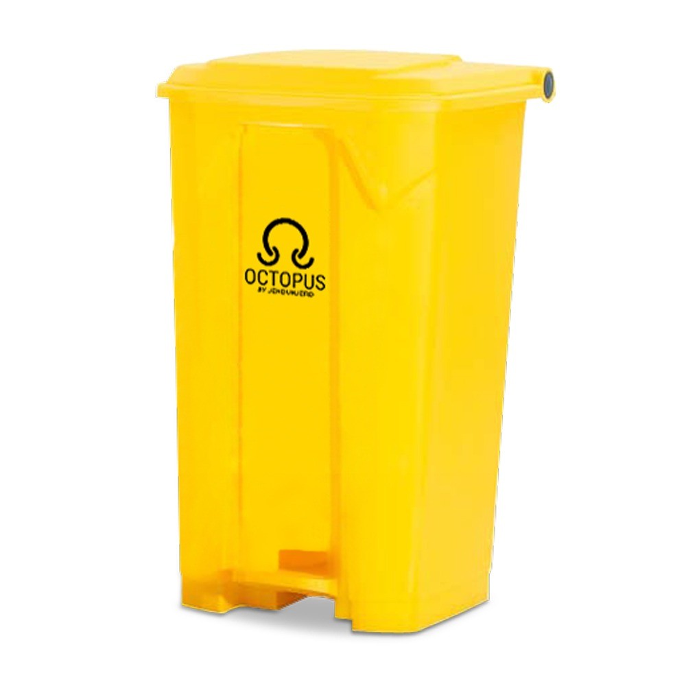 ถังขยะเท้าเหยียบทรงเหลี่ยม OCTOPUS H050430007 รุ่น PD 100 สีเหลือง ขนาด 100 ลิตร