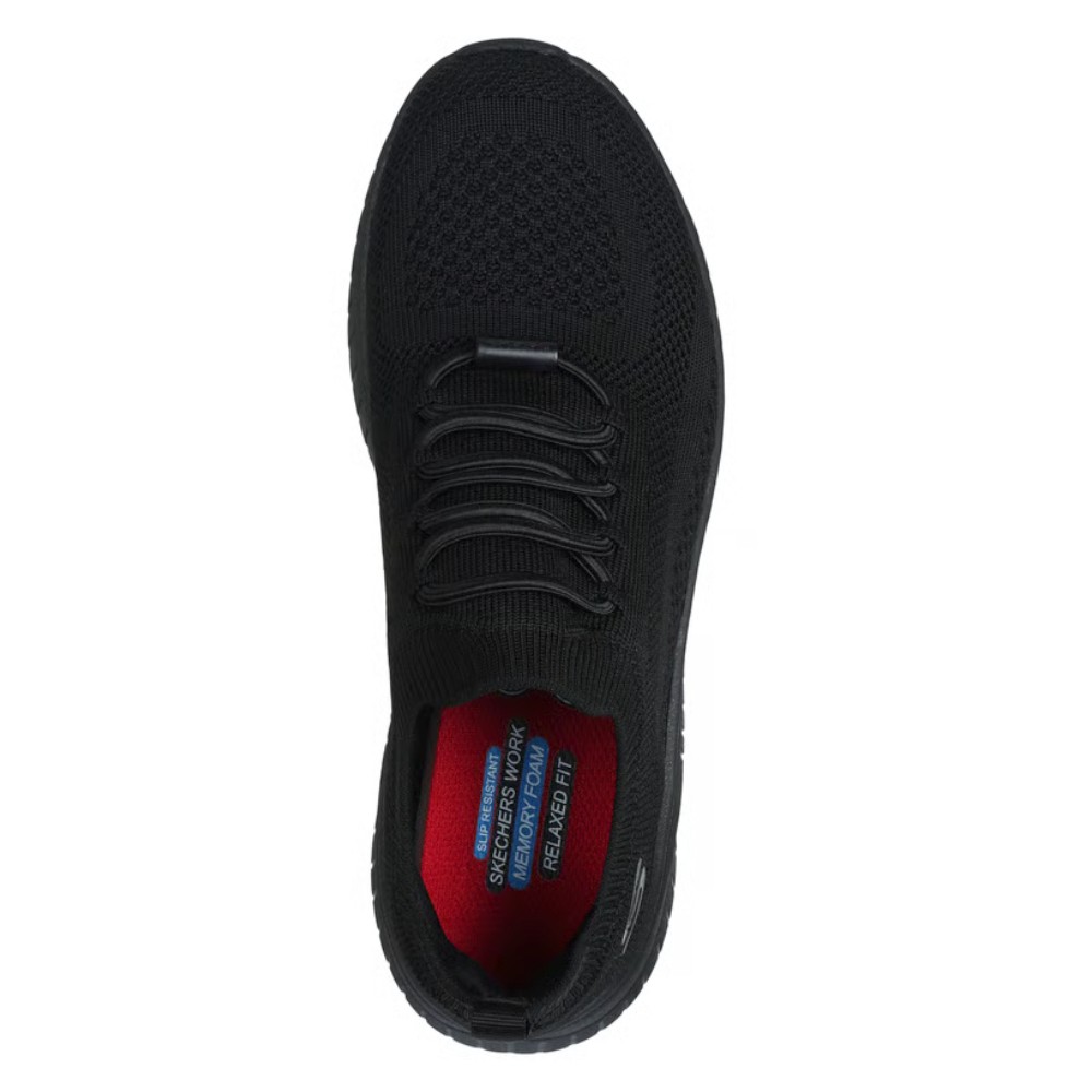 รองเท้าเซฟตี้ Skechers 108145 BOBS Sport Squad Chaos SR (Work Womens) ดำ พื้นกันลื่น Memory Foam ป้องกันอันตรายจากไฟฟ้า