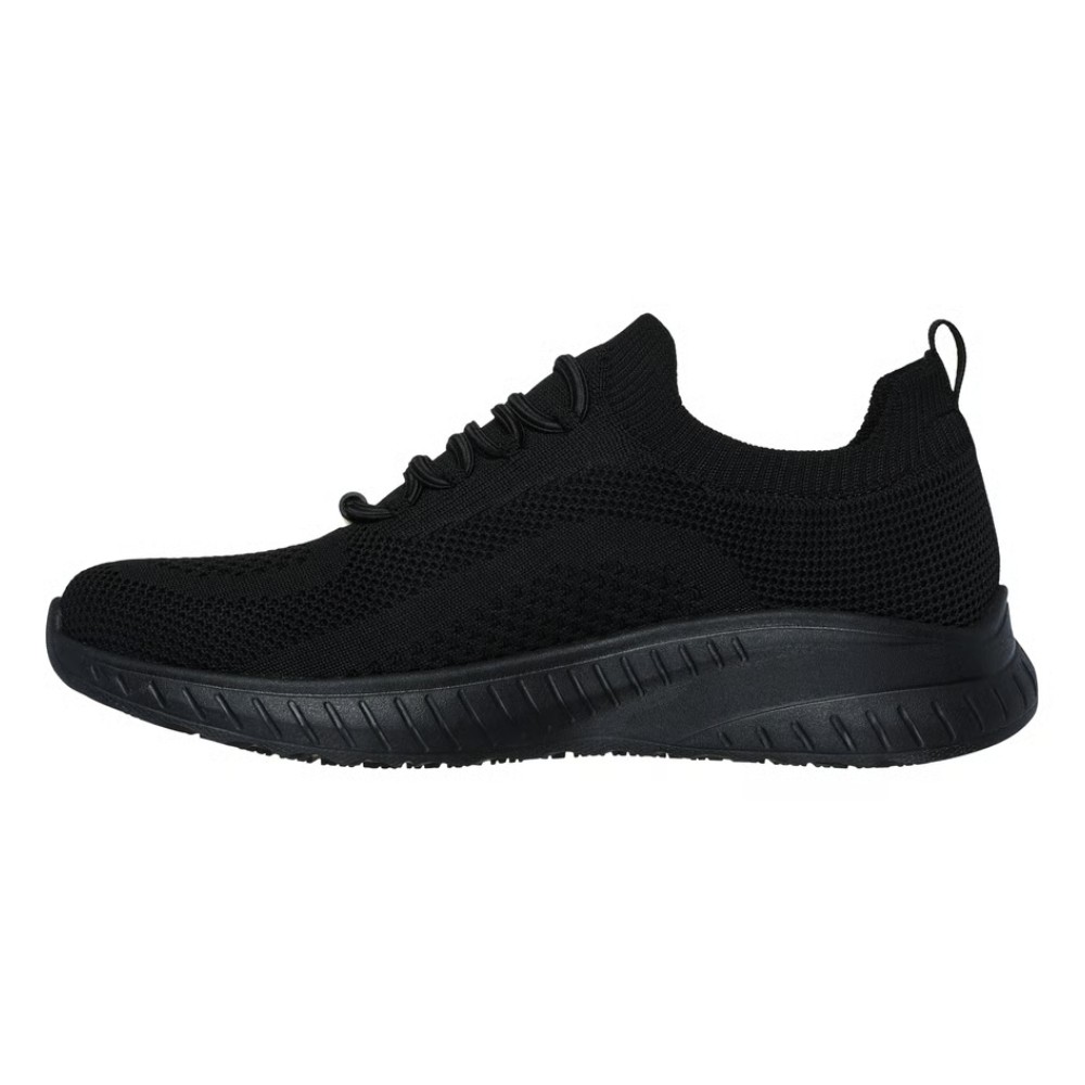 รองเท้าเซฟตี้ Skechers 108145 BOBS Sport Squad Chaos SR (Work Womens) ดำ พื้นกันลื่น Memory Foam ป้องกันอันตรายจากไฟฟ้า