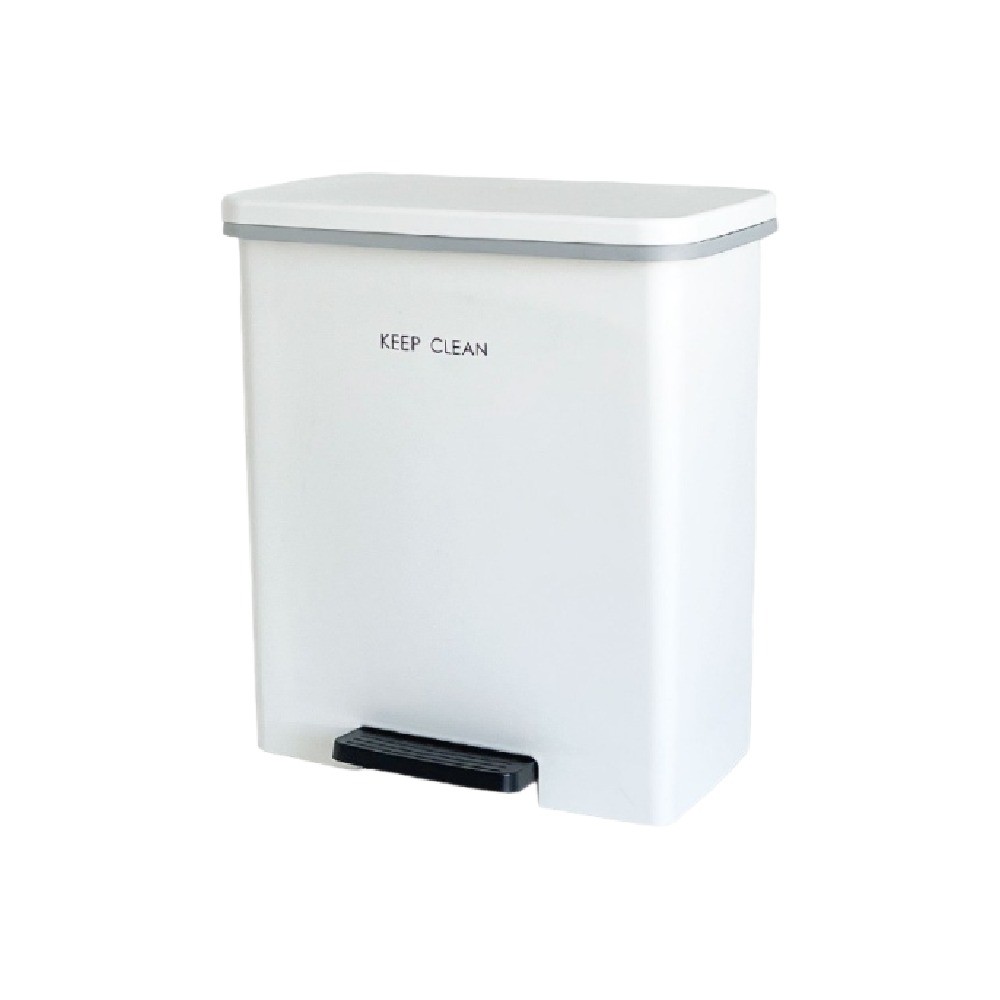 ถังขยะเท้าเหยียบ Soft Close ทรงเหลี่ยม DKW H050430078 รุ่น HH 2660SP สีขาว ขนาด 20 ลิตร