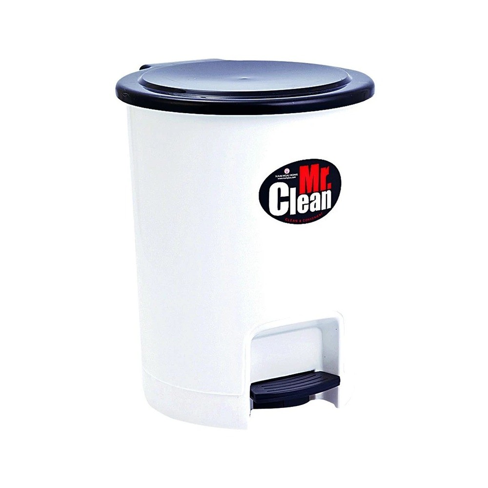 ถังขยะเท้าเหยียบทรงกลม NAM NGAI HONG H050400068 รุ่น 541 สีฟ้า ฝาดำ ขนาด 6 ลิตร