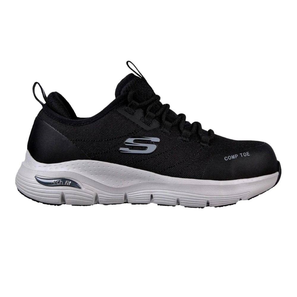 รองเท้าเซฟตี้ Skechers&nbsp;108075 Arch Fit SR Ebinal (Work Womens) สีดำ หัวคอมโพสิต ป้องกันอันตรายจากไฟฟ้า