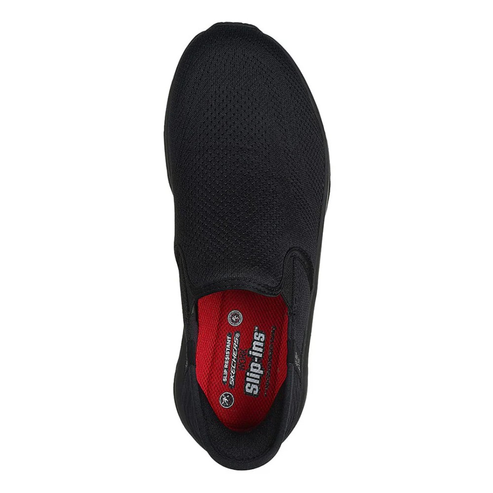รองเท้าเซฟตี้ Skechers 108175 D'Lux Walker SR Ugina (Work Womens) สีดำ พื้นกันลื่น มีหมอนรองส้นเท้า ป้องกันอันตรายจากไฟฟ้า