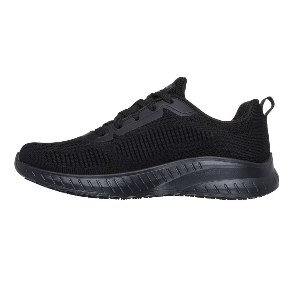 รองเท้าเซฟตี้ Skechers 108247 Squad Chaos Awoa (Work Womens) สีดำ พื้นกันลื่น ป้องกันอันตรายจากไฟฟ้า กันน้ำ
