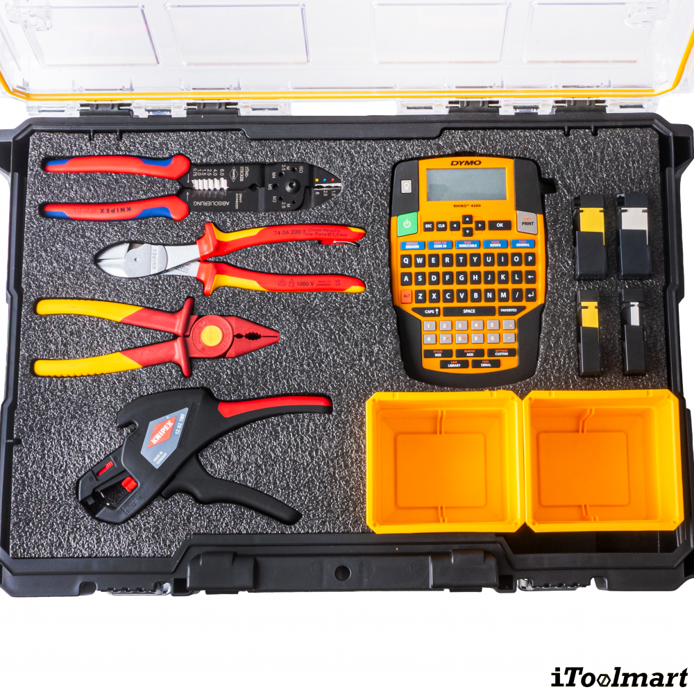 ชุดเครื่องมือช่างไฟฟ้า ITOOLMART COMBO&nbsp;Electrical Master Set  KNIPEX x BASIC INDUSTRIAL x DYMO พร้อมกล่อง DEWALT   8 ชิ้น 
