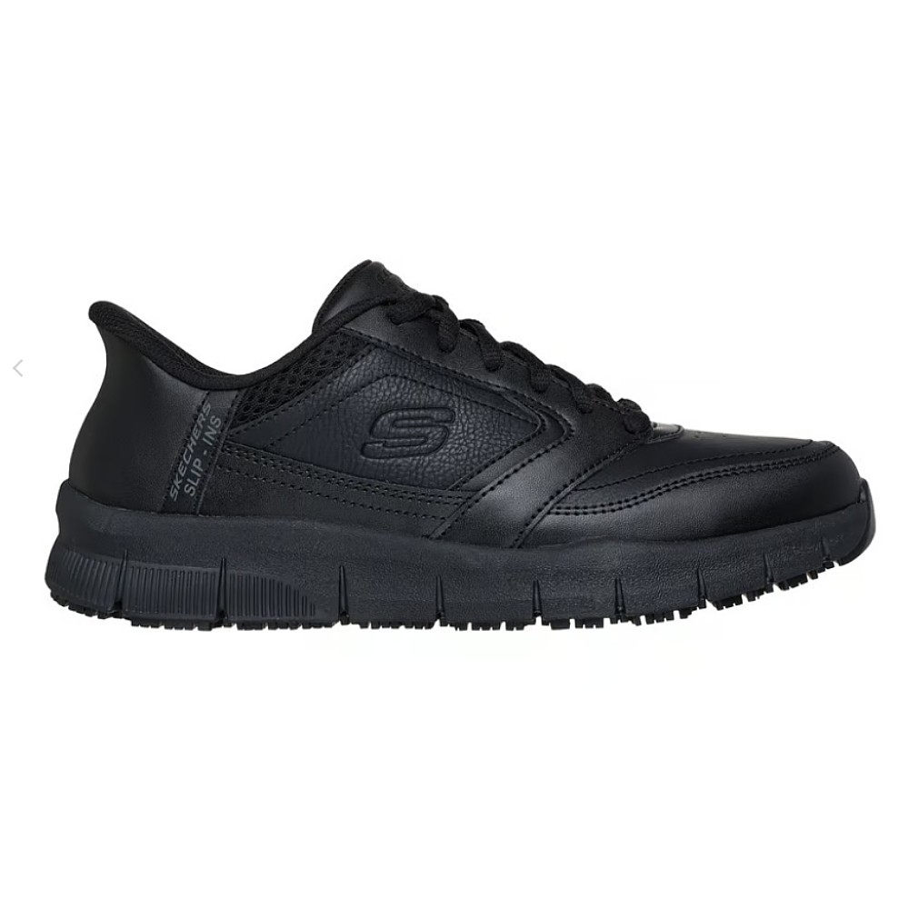 รองเท้าเซฟตี้ Skechers 108234 Nampa Cicaru (Work Womens) สีดำ พื้นกันลื่น ระบายความร้อนด้วยอากาศ Memory Foam ป้องกันอันตรายจากไฟฟ้า