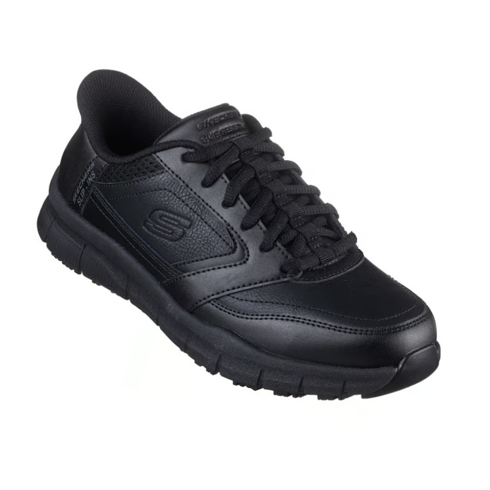รองเท้าเซฟตี้ Skechers 108234 Nampa Cicaru (Work Womens) สีดำ พื้นกันลื่น ระบายความร้อนด้วยอากาศ Memory Foam ป้องกันอันตรายจากไฟฟ้า