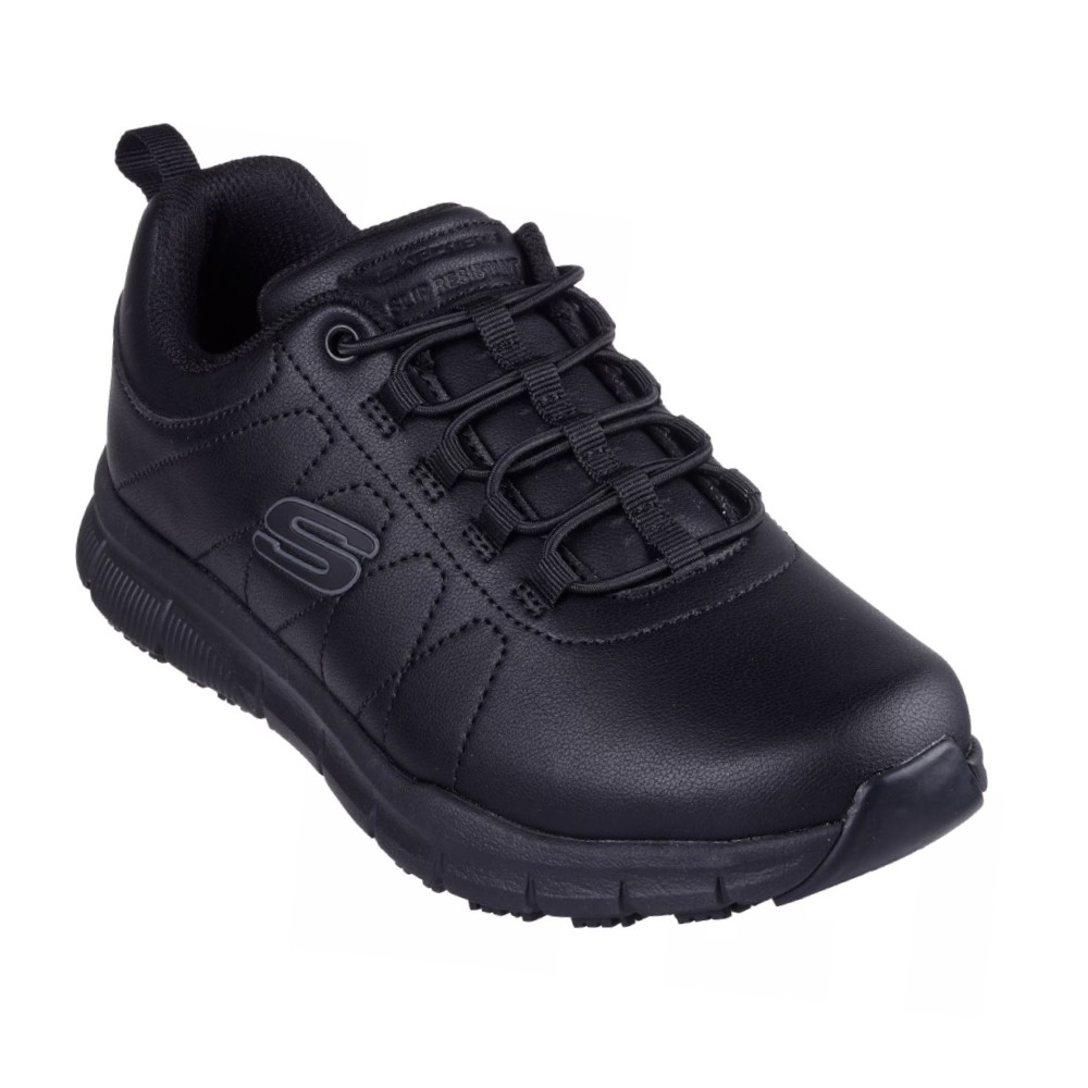 รองเท้าเซฟตี้ Skechers 108214 Nampa Beja (Work Womens) สีดำ พื้นกันลื่น Memory Foam ป้องกันอันตรายจากไฟฟ้า