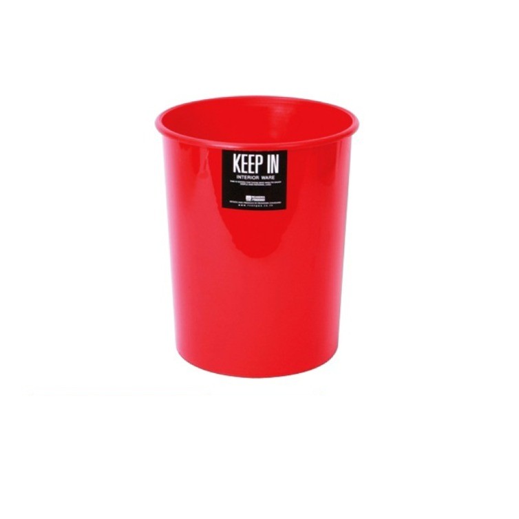 ถังขยะไม่มีฝาปิด KEEP IN H050300014 ทรงกลม สีแดง ความจุ 2 ลิตร